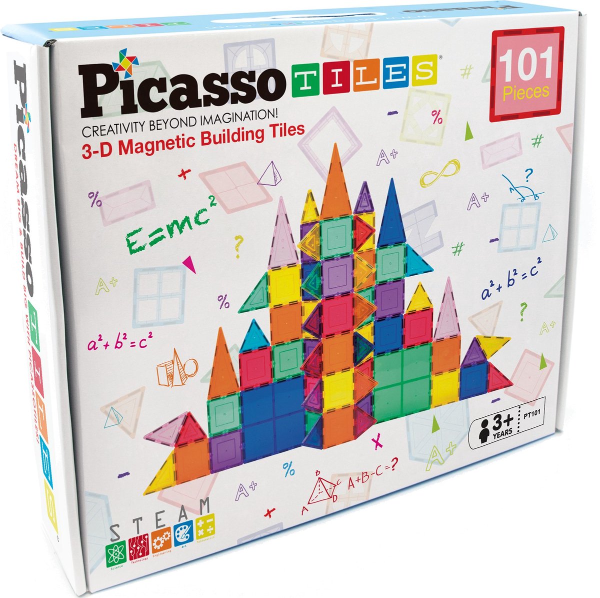 Picasso tiles tactic - constructiespeelgoed - magnetic tiles - magnetische tegels - play set - stem speelgoed - creatief bouwspeelgoed - 101-delig - vanaf 3 jaar