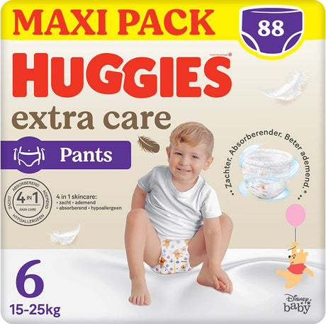 Huggies ® extra care baby luierbroekjes, maat 6 (15 tot 25kg), 88 luiers met zachte elastische tailleband en disney designs, maxi pack