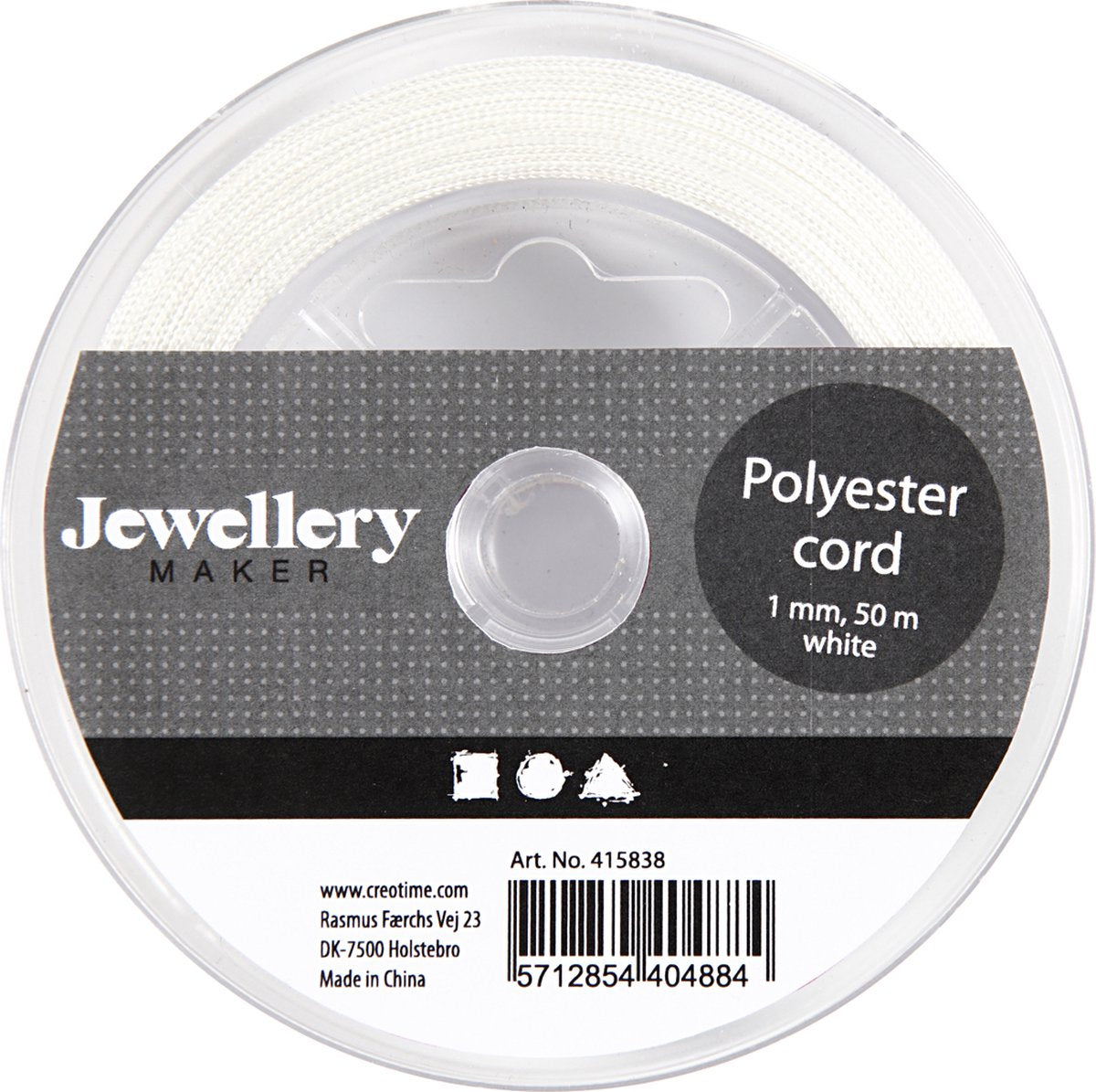 Creativ company polyester koord wit, 50m