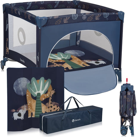Lionelo bonnie kinderbox - kinderbed - tot 15 kg -zijwanden van luchtige gaas - ruime speelruimte - systeem voor snel in- en opvouwen - meegeleverde draagtas