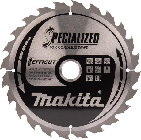 Makita cirkelzaagblad voor hout | efficut | ø 235mm asgat 30mm 24t - e-01915