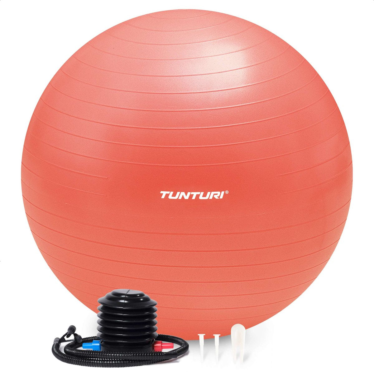 Tunturi anti burst fitness bal met pomp - yoga bal 65 cm - pilates bal - zwangerschapsbal – 220 kg gebruikersgewicht - incl trainingsapp – rose goud