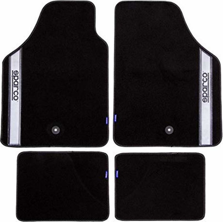 Sparco automatten universeel set van 4 - stof - zwart met grijs