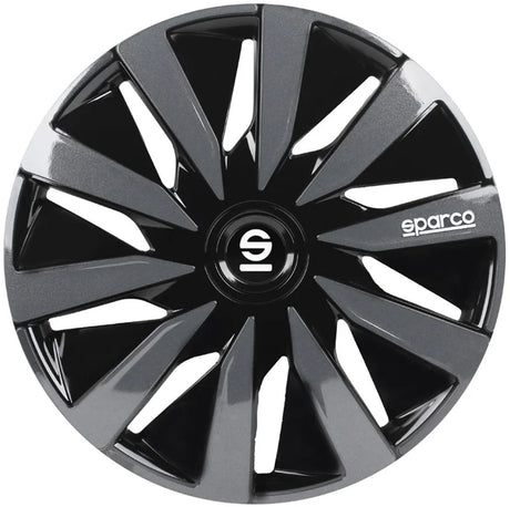 wieldoppen Lazio 16 inch ABS zwart grijs set van 4