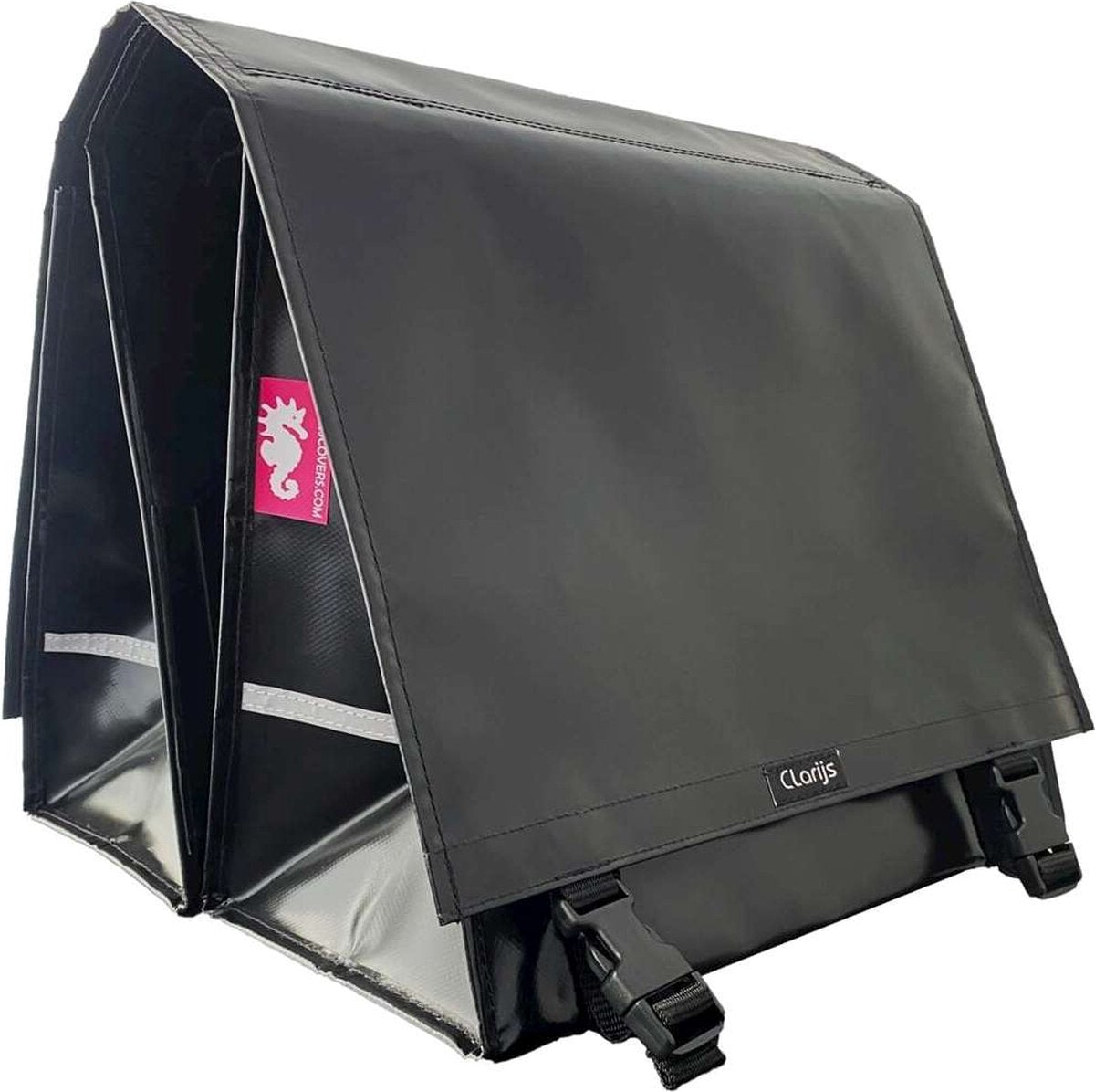 Clarijs fietstas dubbel xl pvc 46l met uitsparing zwart