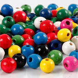 Creativ company houten kralen diverse kleuren, 80st.