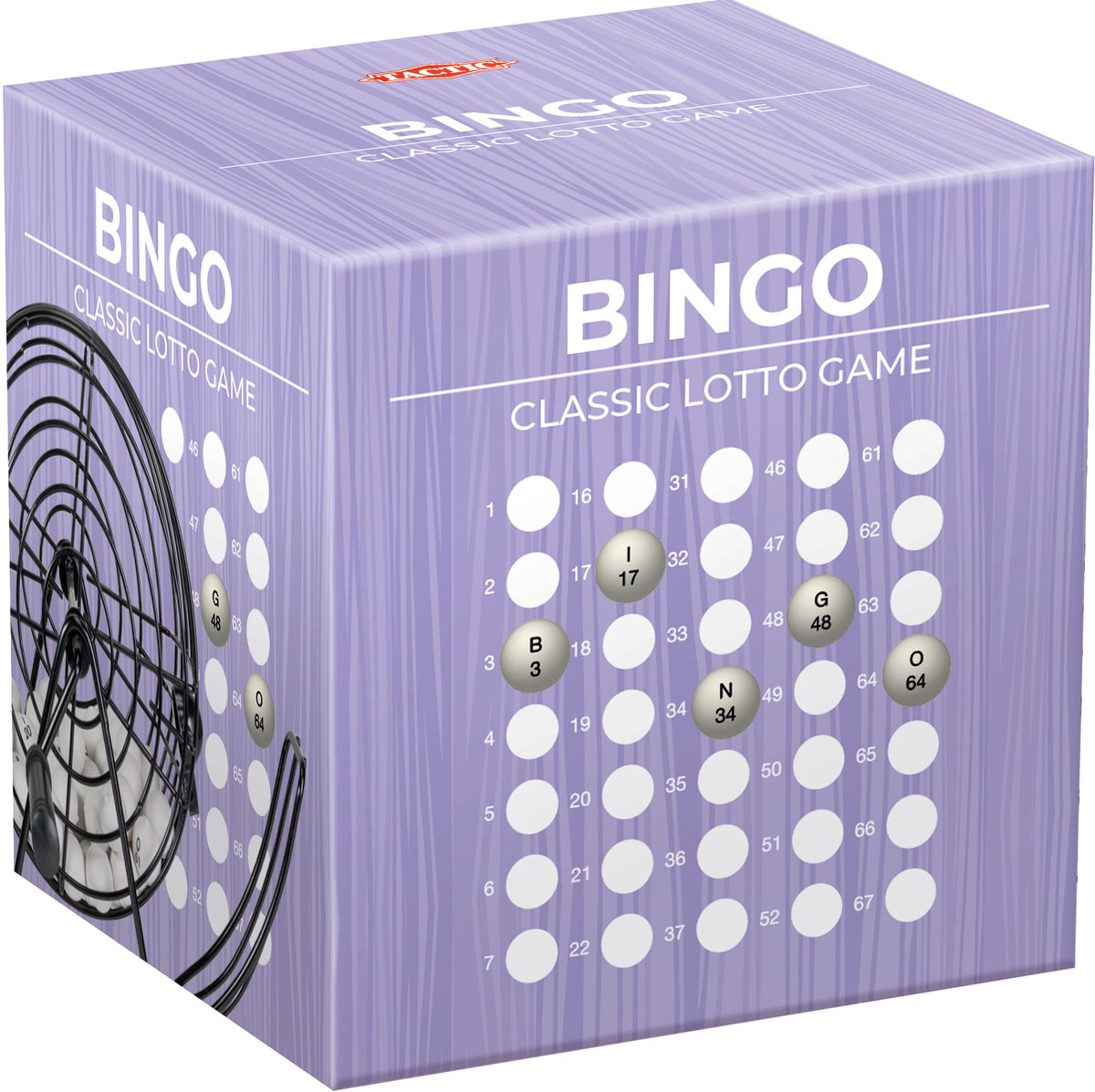 Tactic bingo – bordspel – classic games - inclusief 75 balletjes en 18 bingokaarten – stevige metalen bingomolen – bingooooo!