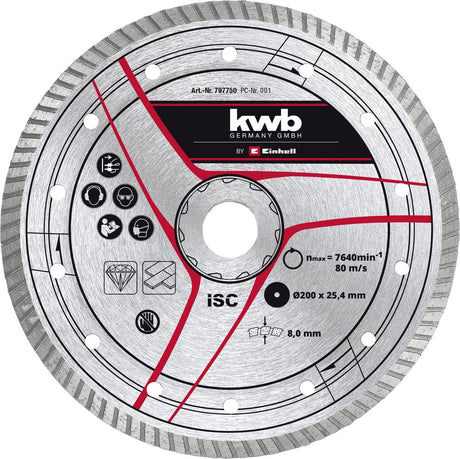 Einhell 49797750 turbo diamantsnijschijf - 200 x 25,4 mm
