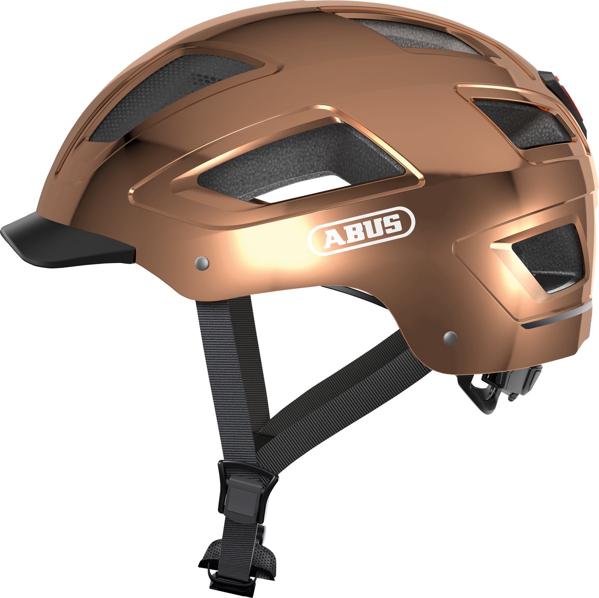 Abus fietshelm hyban 2.0 chrome rosé m - 52-58 cm - goud - geschikt voor gebruik op elektrische fietsen - stadsfietsen - 400 g