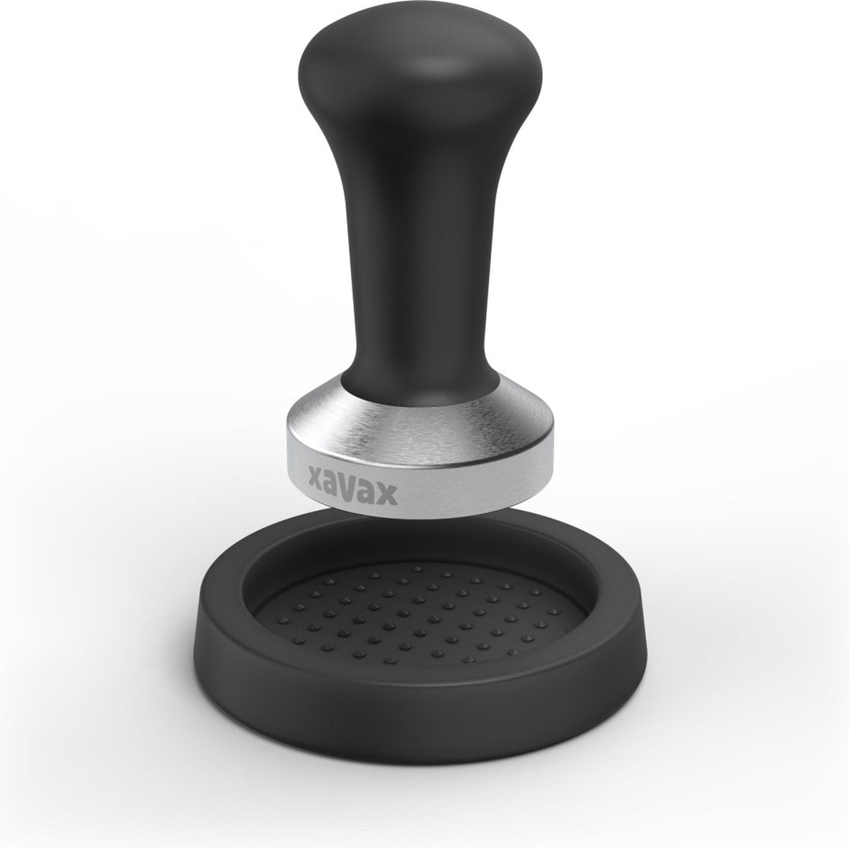 Xavax tamper-set, tamper 51 mm, rvs, met tampermat, slipvast, zwart