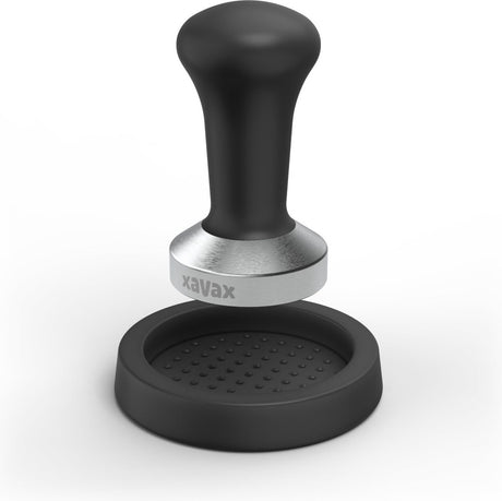 Xavax tamper-set, tamper 51 mm, rvs, met tampermat, slipvast, zwart