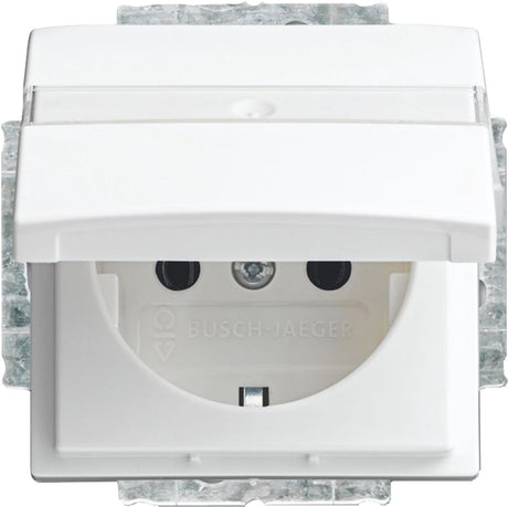 Busch-jaeger balance contactdoos - inbouw - 1-voudig - randaarde - met klep - polarwit