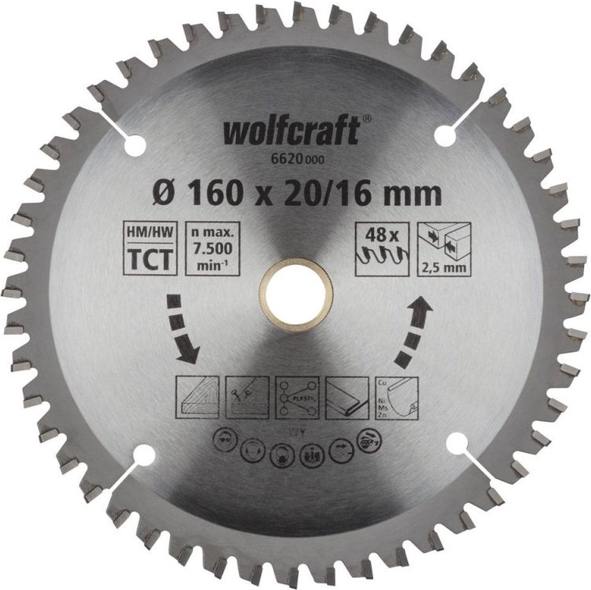 Wolfcraft - cirkelzaagblad 160 x 20 - zaagblad - serie lila nieuw - 6620000