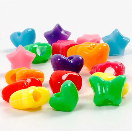 Creativ company plastic kralen figuren 10 mm multi ca 1530 stuks