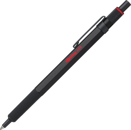 Rotring 600-balpen | medium punt | zwarte inkt | zwarte behuizing | navulbaar