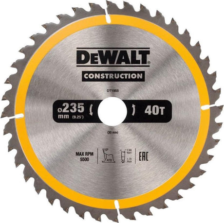Dewalt cirkelzaagblad voor hout | construction | ø 184mm asgat 20mm 24t - dt1951-qz
