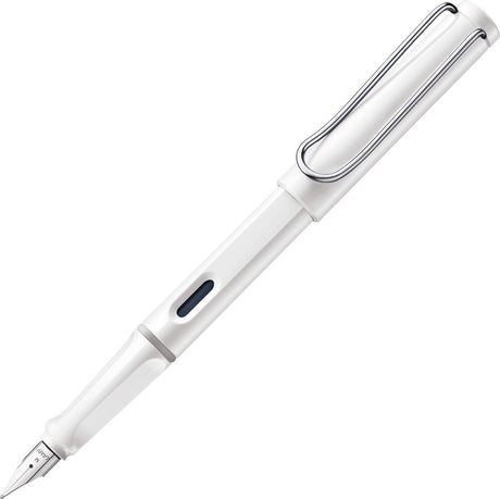Lamy safari white vulpen - vulpen met ergonomische grip en gepolijnde stalen penpunt in schrijfdikte ef - robuust asa-kunststof - inclusief inktpatroon t 10 blauw