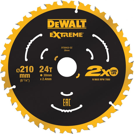 Dewalt dt20432-qz cirkelzaagblad 210 x 30 x 2.4 mm aantal tanden: 24 1 stuk(s)