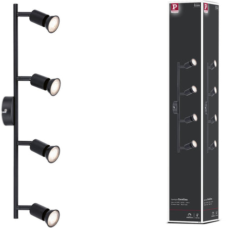Paulmann spotlight carolina gu10 230v max. 4x10w dimbaar zwart mat