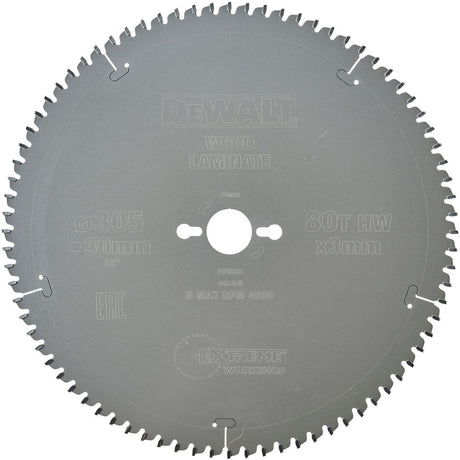 Dewalt zaagblad hard metaal 80-tands tcg - ø 305 x 30 mm
