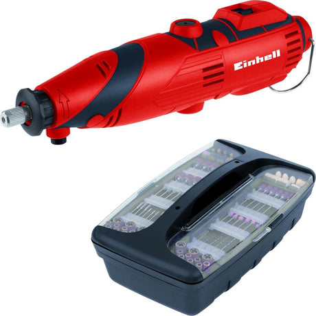 Einhell slijp- en graveer machine tc-mg 135 e - 135w - elektronische toerentalregelaar: 10000-32000 t min - flexibele as - incl. 189 accessoires in opbergkoffer