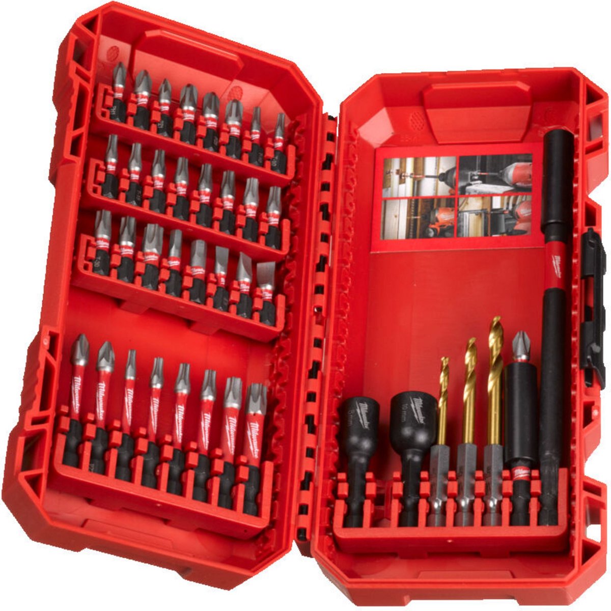 Imp milwaukee shockwave™ act duty™ bit set (40 pc) schroefbit set shockwave™ 40-delig, bits, doppen en red hex boren - 4932492004