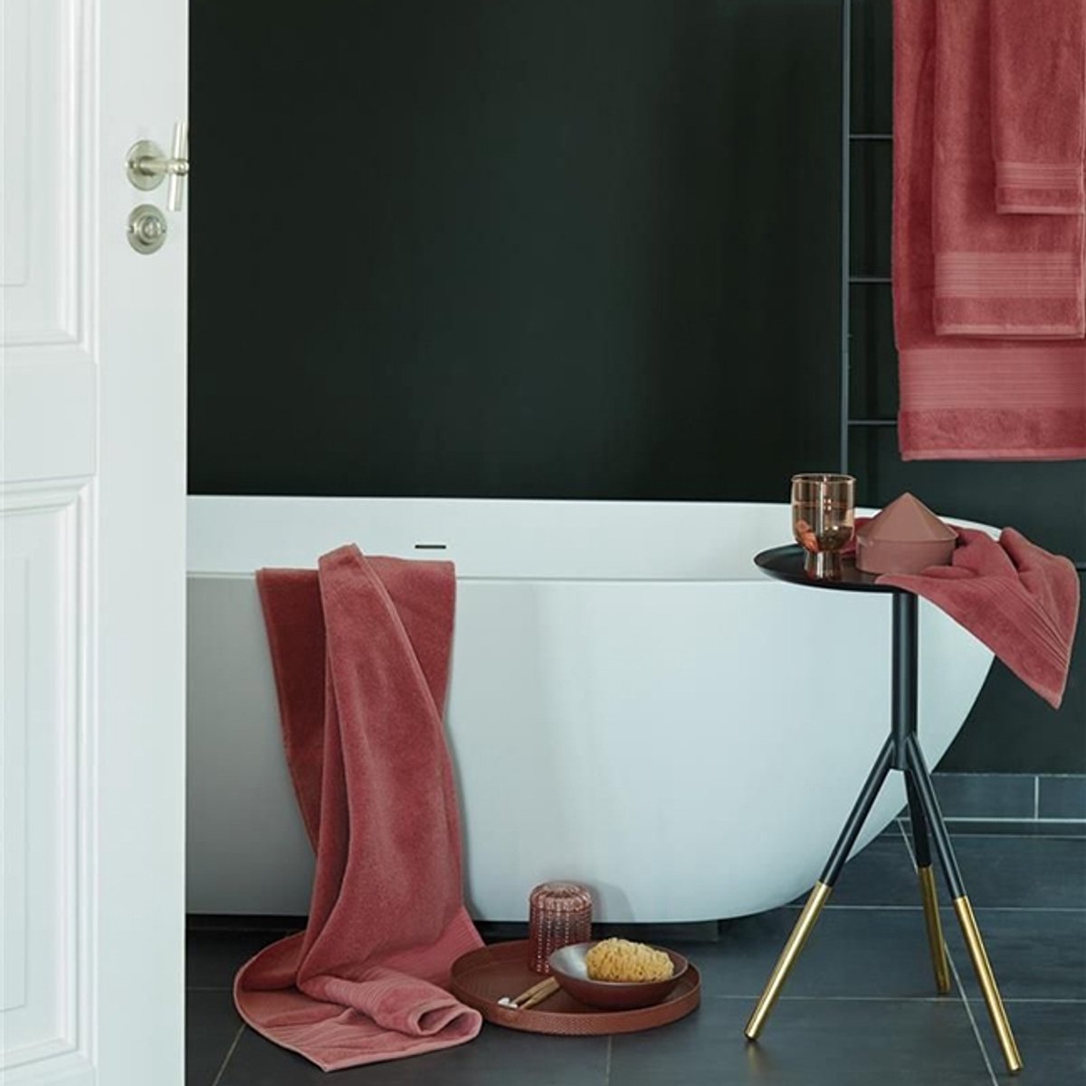 Beddinghouse sheer set van 3 gastendoekjes - rood