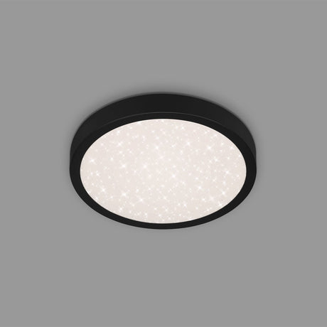 Briloner runa - sterrenhemel plafonniére - plafondlamp met metaal - 4000 k - 18w - zwart - ø28cm