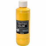 Creotime textile color dekkende textielverf - geel, 250ml