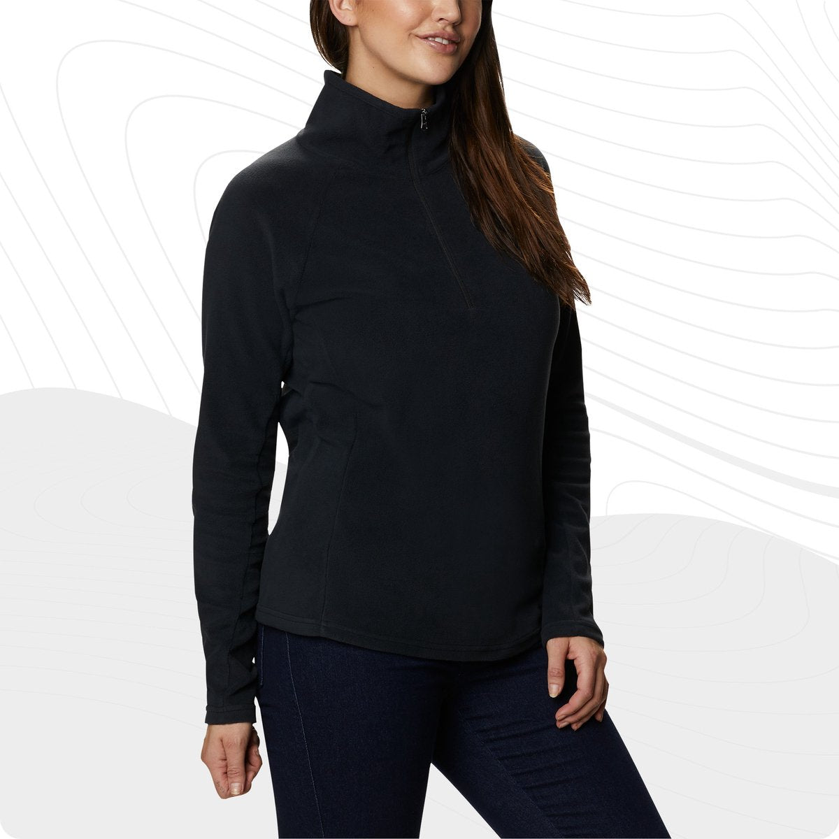 Columbia glacial™ iv 1 2 zip fleece trui - fleecetrui met halve rits - outdoortrui dames - zwart - maat m