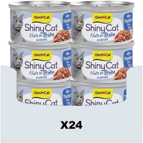 Gimcat 24 x 70 g - shinycat filets in broth tonijn