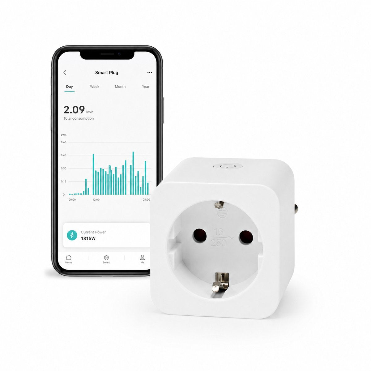 Nedis smartlife slimme stekker - wi-fi - ip21 - energiemeter - 3680 w - type f (cee 7 3) - 0 - 55 °c - android ios - wit - 1 stuks
