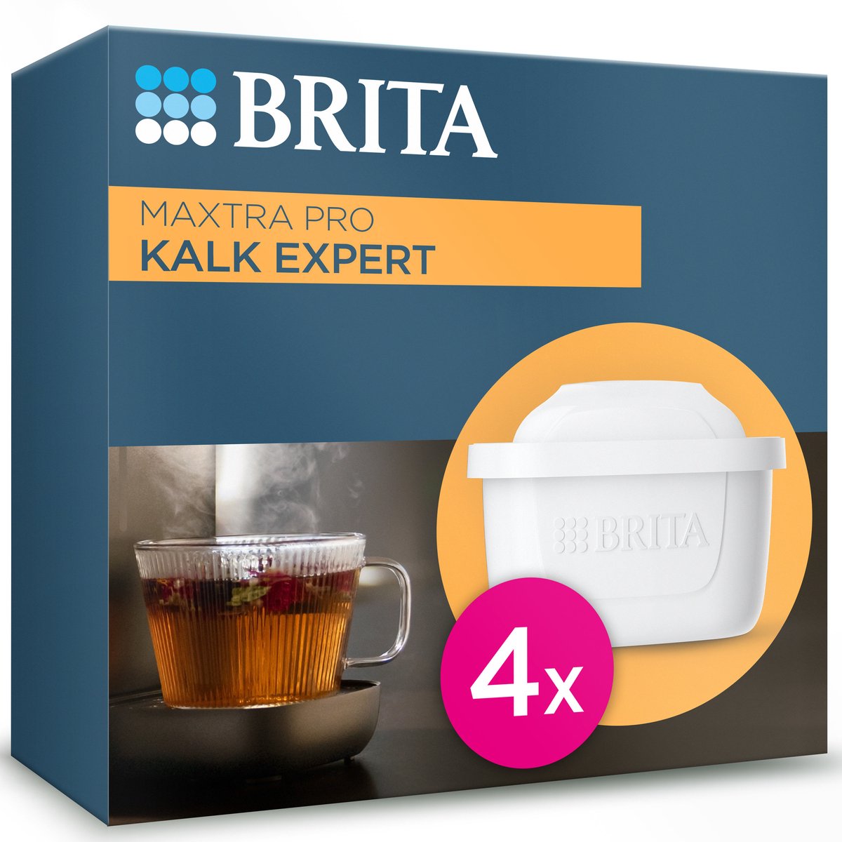 Brita waterfilterpatroon maxtra pro kalk expert - 4 stuk - originele waterfilter voor alle kannen voor bescherming van apparaten bij hard water - filtert o.a. kalk, onzuiverheden, chloor en metalen