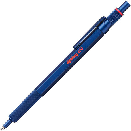 Rotring 600-balpen | medium punt | zwarte inkt | blauw behuizing | navulbaar