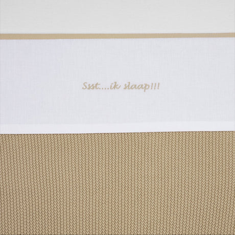 Meyco baby ssst...ik slaap!! ledikant laken - sand - 100x150cm - 0.3 tog