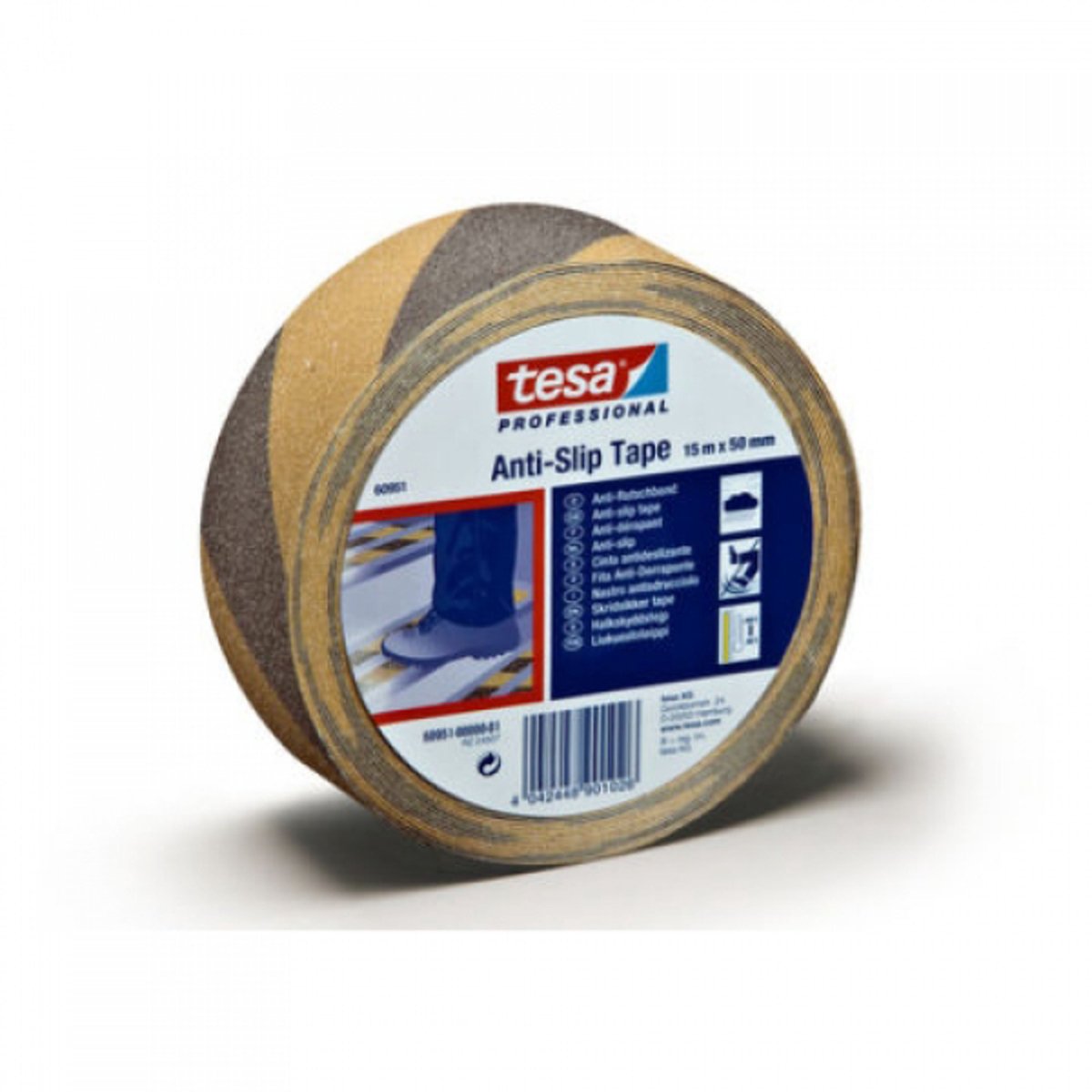 Tesa - zelfklevende antisliptape - 15m - geel-zwart - 50mm breed