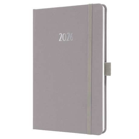 Sigel weekagenda feel 2026 - formaat a5 - pearl grey - hardcover - si-j6403