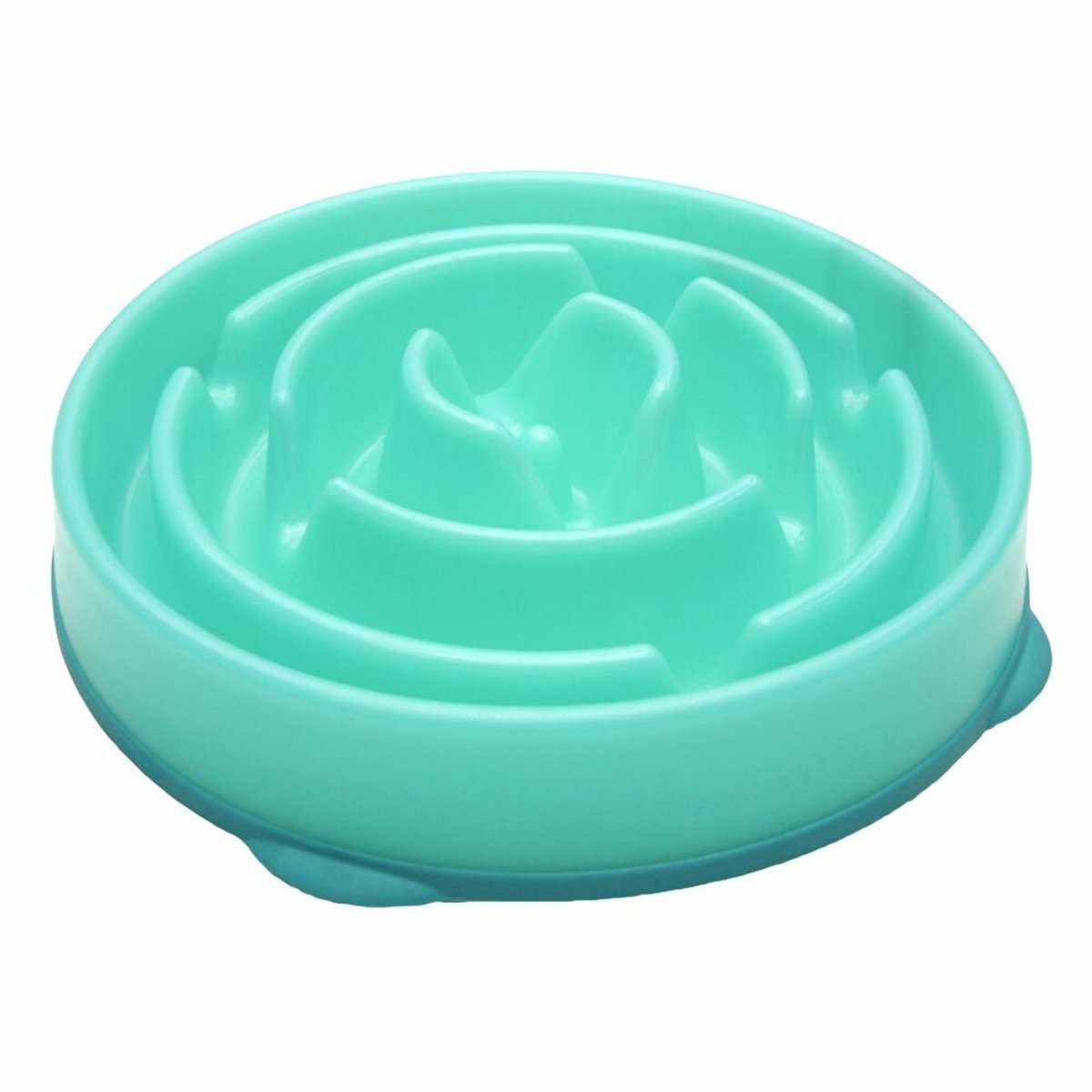Outward hound fun feeder - anti schrok hondenvoerbak - 6 kleuren en 3 maten - door dierenartsen aanbevolen slow bowl - medium mini - blauw
