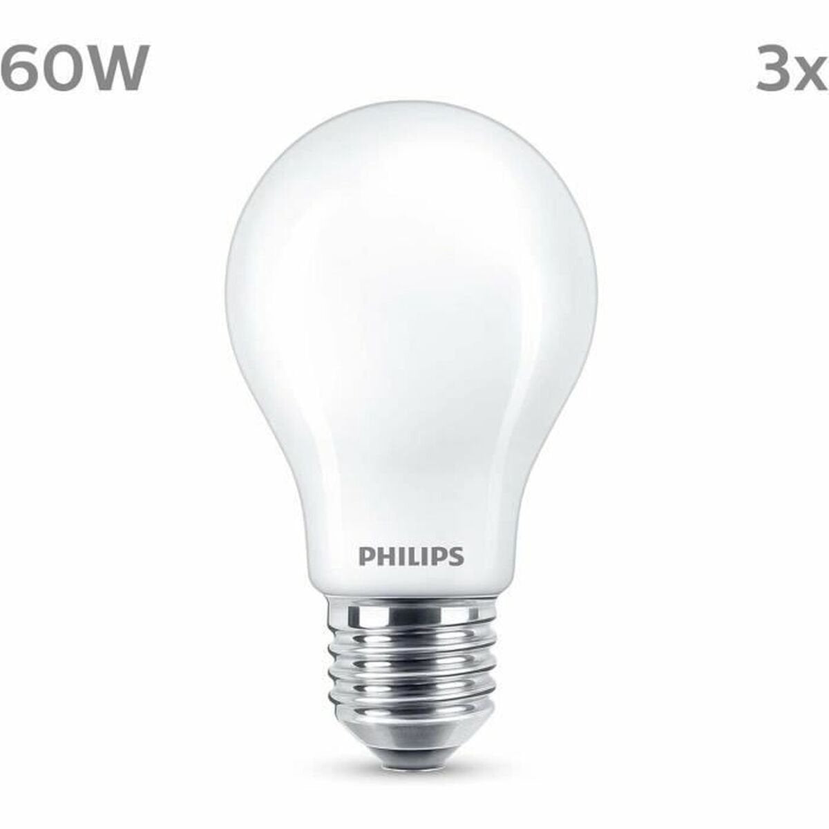Philips led lamp mat - 60 w - e27 - warmwit licht - 3 stuks