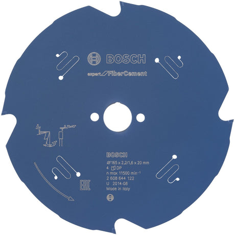 Bosch 2608644122 cirkelzaagblad expert fiber cement vezelbeton 165x20 - 4 tanden