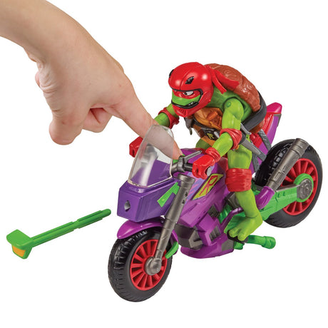 Teenage mutant ninja turtles - voertuig met figuur - purple dragon cycle w raphael