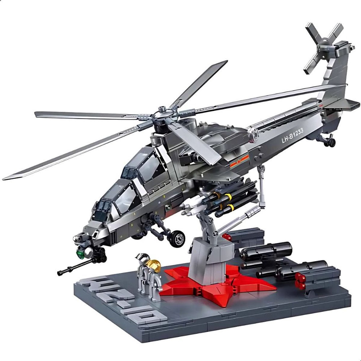 Sluban modelbricks wz10s gunship helikopter bouwspeelgoed - constructiespeelgoed modelbouw - bouwdoos met 914 bouwstenen - m38-b1233 - vanaf 8 jaar
