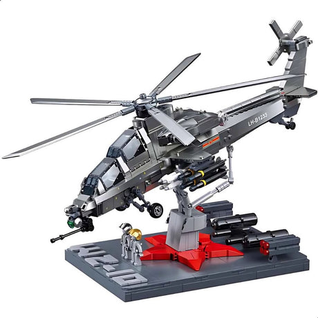 Sluban modelbricks wz10s gunship helikopter bouwspeelgoed - constructiespeelgoed modelbouw - bouwdoos met 914 bouwstenen - m38-b1233 - vanaf 8 jaar