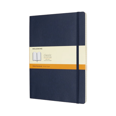 Moleskine classic notitieboek - extra large - softcover - gelinieerd - saffier blauw