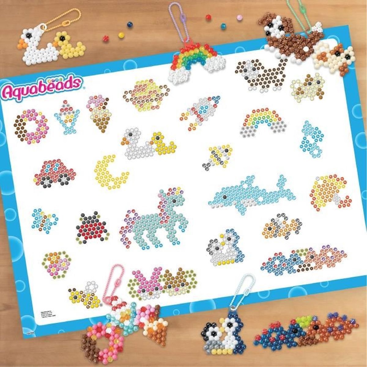 Aquabeads 35025 - mijn sleutelhangers en hangers complete set- parels die met water plakken