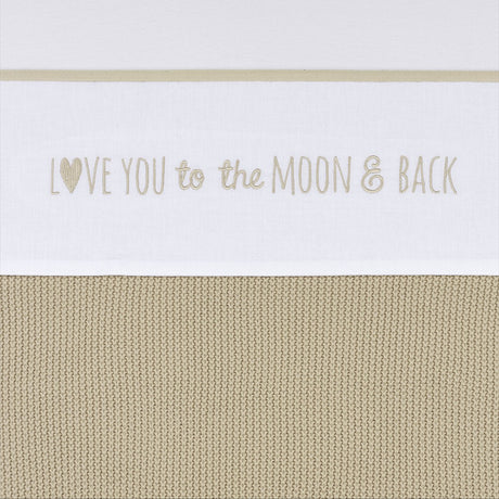 Meyco baby love you to the moon back ledikant laken - sand - 100x150cm - 0.3 tog