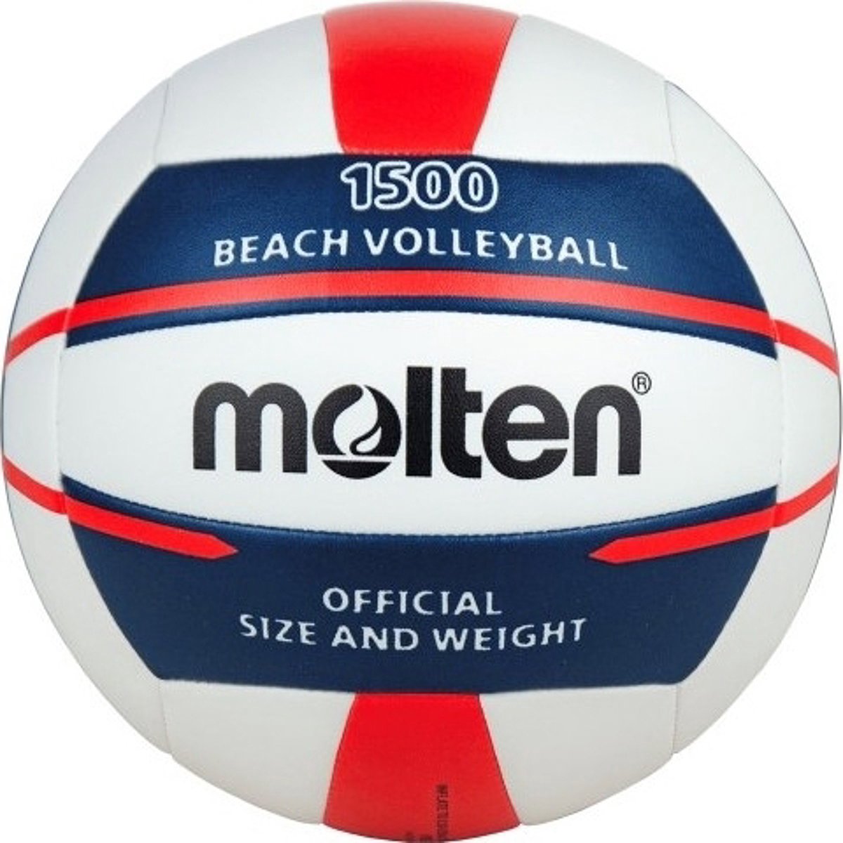 Molten v5b1500 beachvolleybal - wit blauw rood | maat: 5