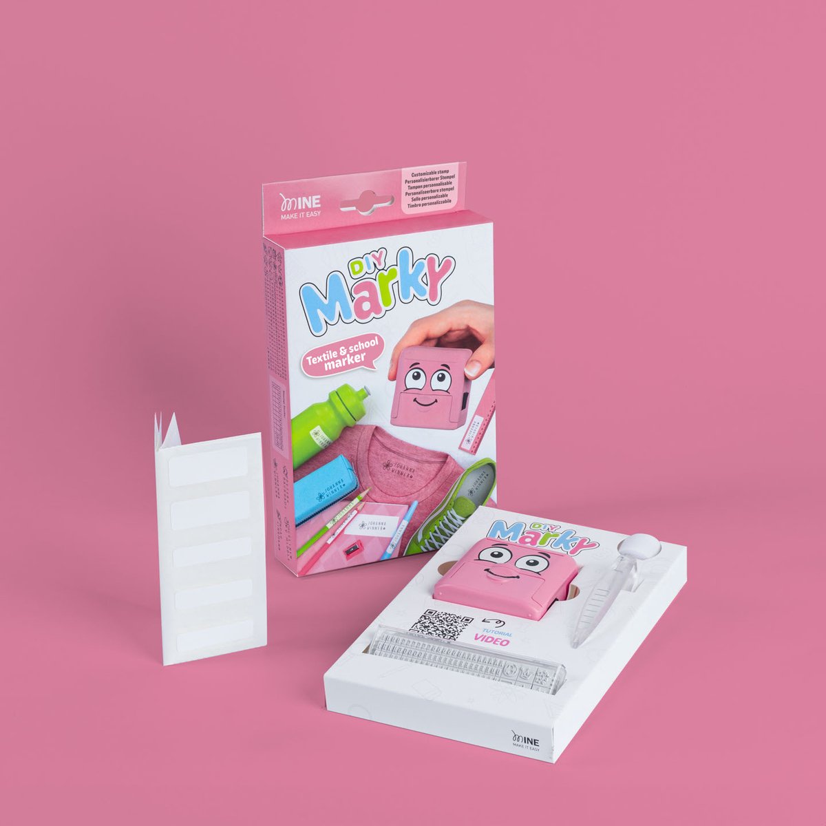 Staedtler colop marky textielstempel set – pastelroze – voor kleding spullen