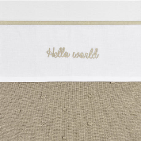 Meyco baby hello world ledikant laken - sand - 100x150cm - 0.3 tog