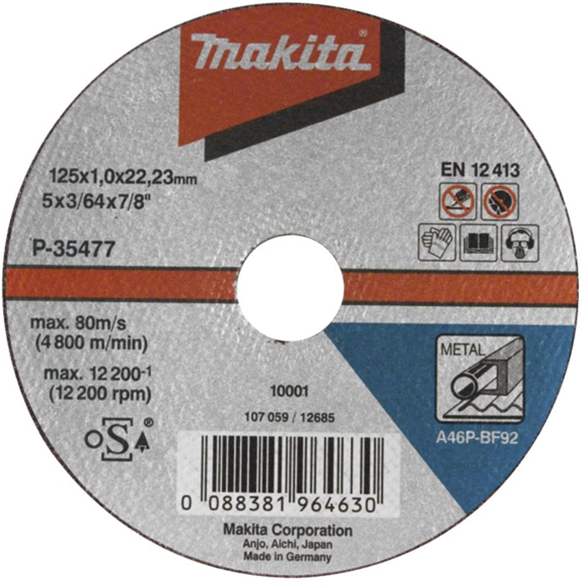 Makita a-85307 doorslijpschijf 115x2,5x22,23mm staal